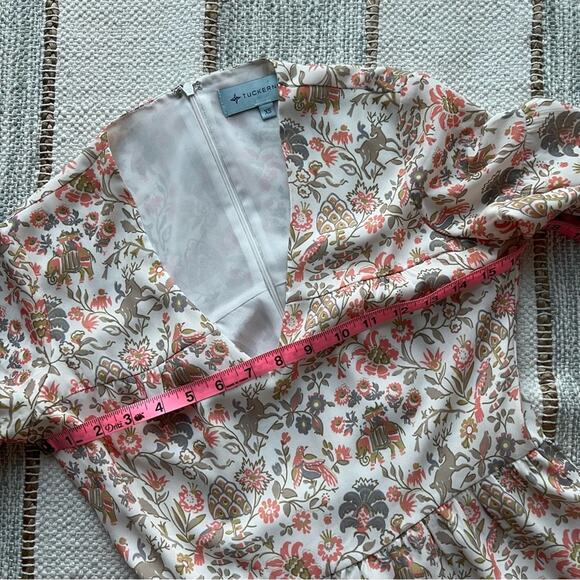 Tuckernuck The Ginger Floral Short Flutter Sleeves Maxi Dress Women’s Size XS - Picture 7 of 9